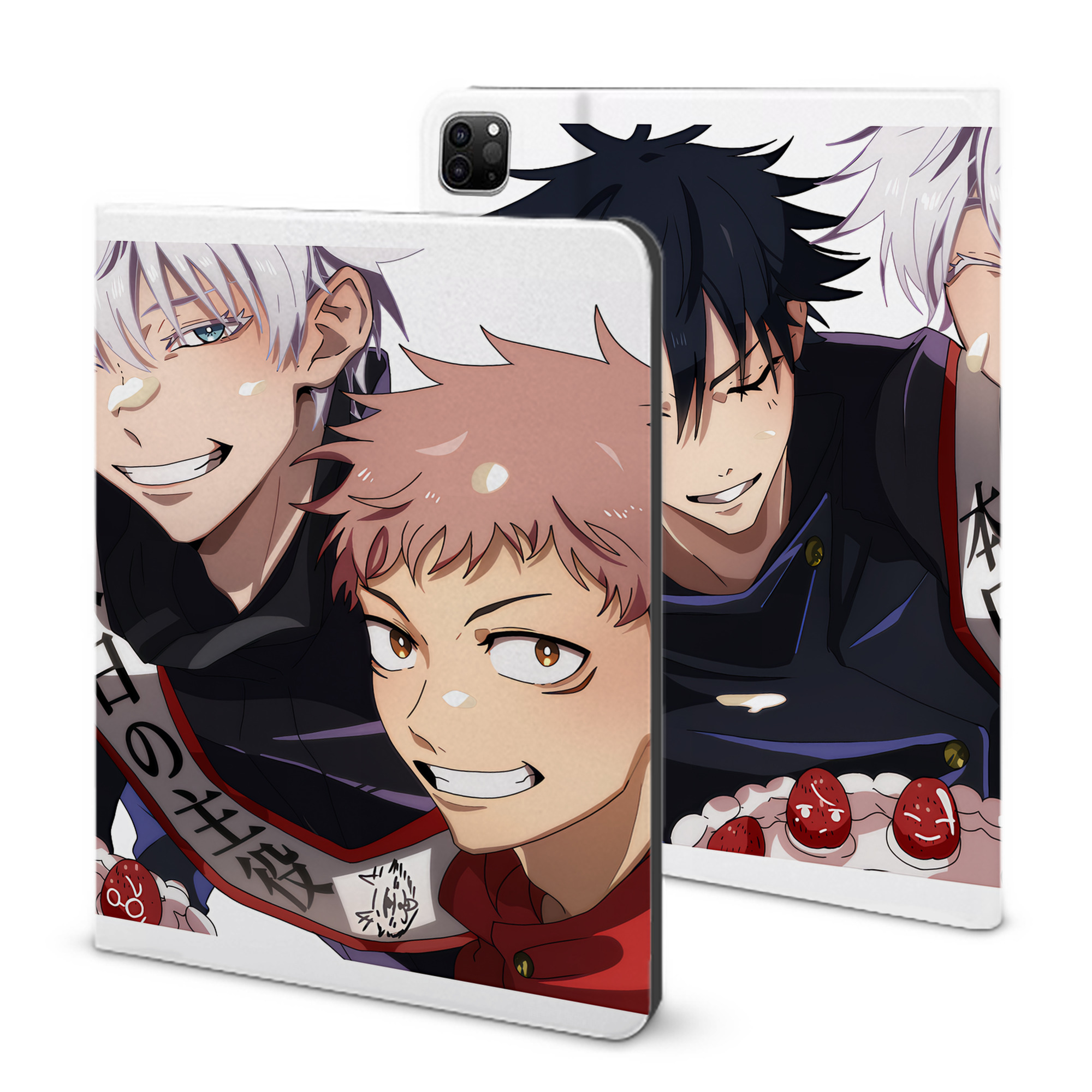 （画像用） 呪術廻戦 Jujutsu Kaisen IPad ケース ブック型 PUレザー TPU 耐衝撃 軽量 薄型 ペン収納なし 全面保護 IPad 各モデル対応